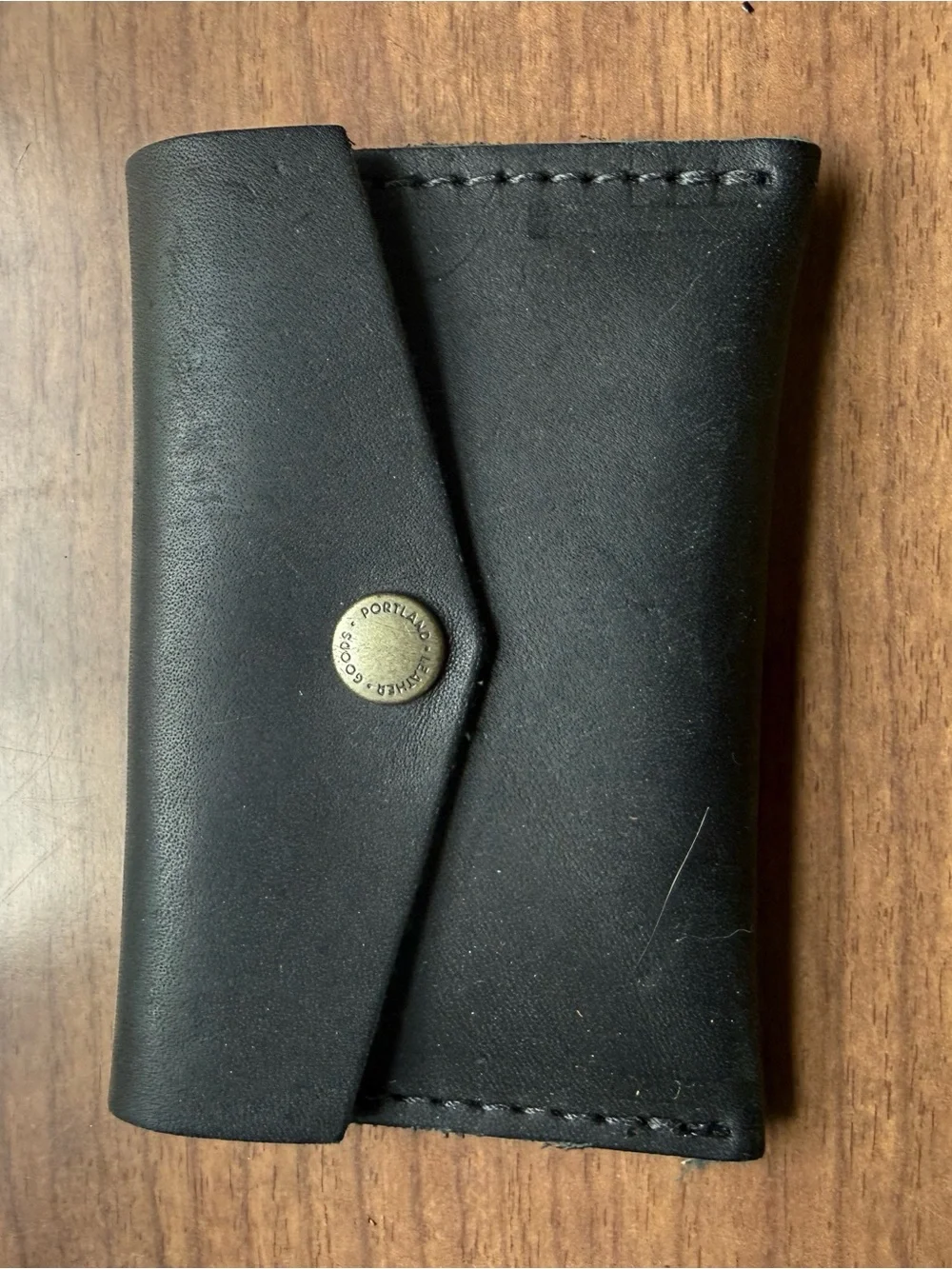 Portland Goods Black Leather Card & Key Holder